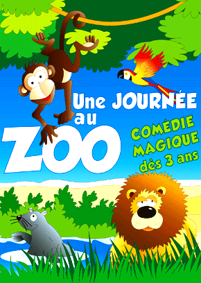 Affchice Spectacle enfant Une journée au zoo